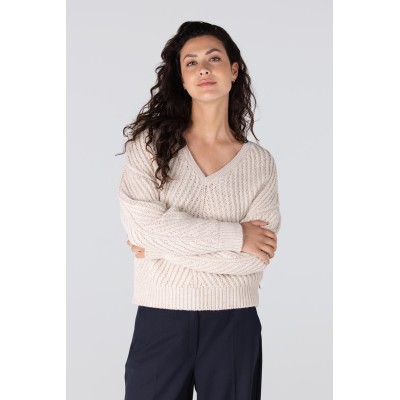 Dawn trui met v-hals | Off white