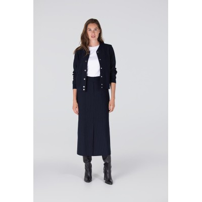 India krijtstreep bomber jasje | Donkerblauw