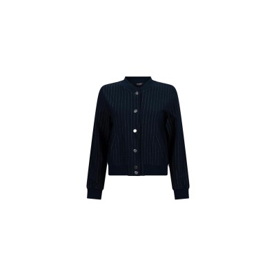 India krijtstreep bomber jasje | Donkerblauw