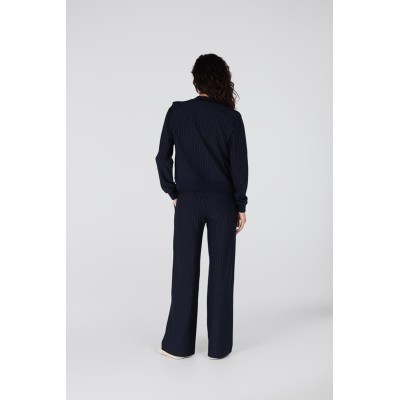 India krijtstreep bomber jasje | Donkerblauw