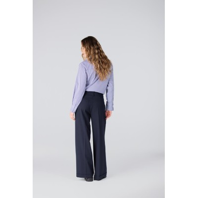 Hella wide leg pantalon | Donkerblauw