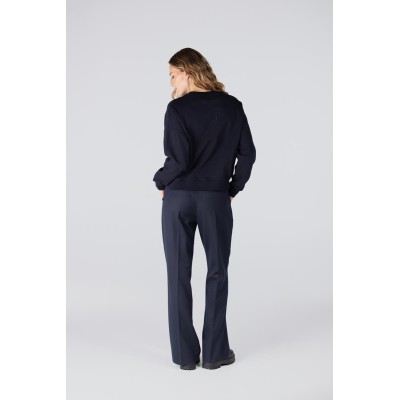Gwen sweater met logo borduursel | Donkerblauw