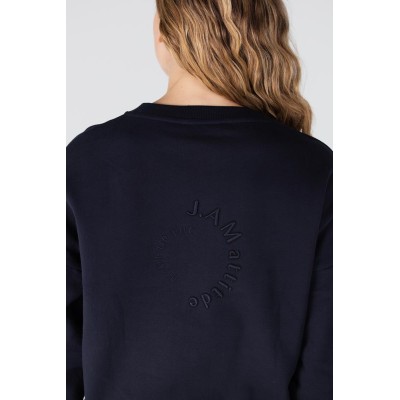 Gwen sweater met logo borduursel | Donkerblauw