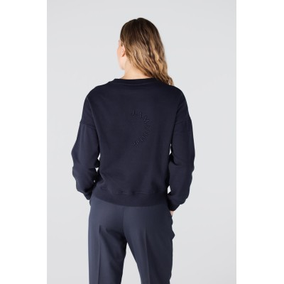 Gwen sweater met logo borduursel | Donkerblauw