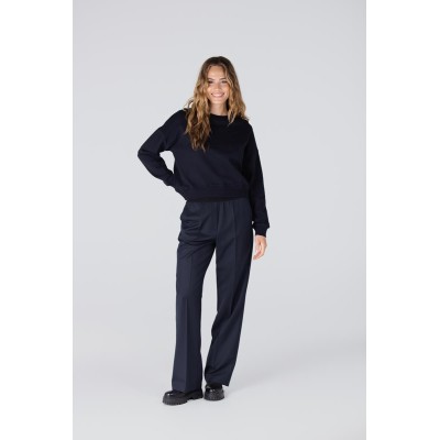 Gwen sweater met logo borduursel | Donkerblauw