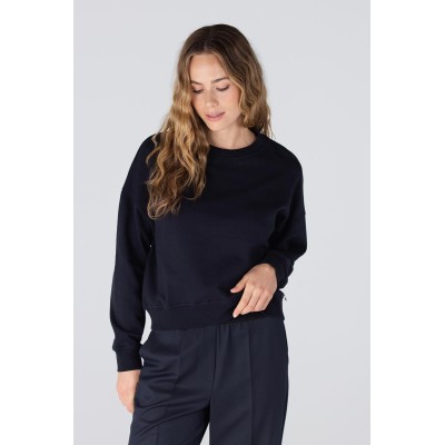 Gwen sweater met logo borduursel | Donkerblauw