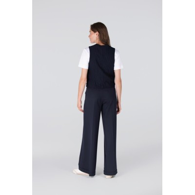 Coco lurex krijtstreep gilet | Donkerblauw