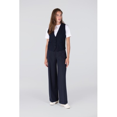 Coco lurex krijtstreep gilet | Donkerblauw