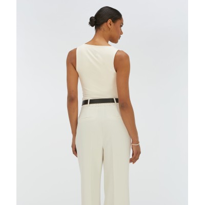 JV LINDE slim fit top - creme white