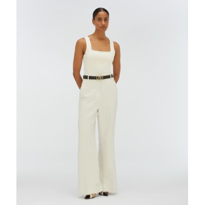 JV LINDE slim fit top - creme white
