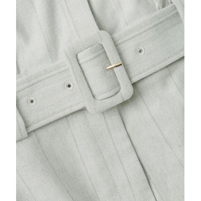 ROBIN oversized jumpsuit met krijtstreep - light grey melange