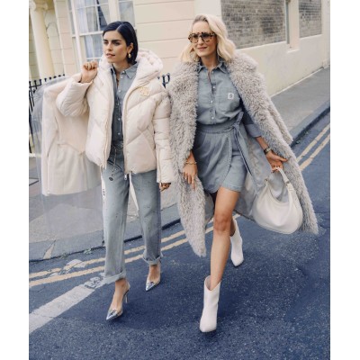 ALICE coat met lurex - cocoon white