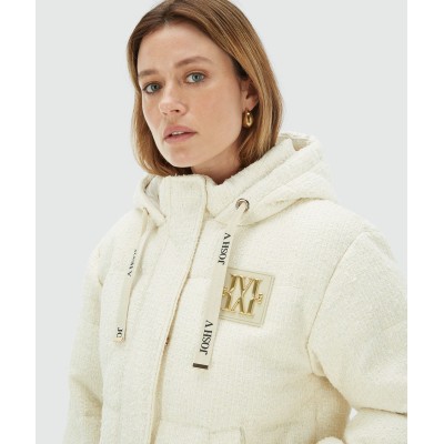ALICE coat met lurex - cocoon white