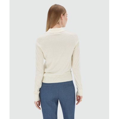 AUDREY slim fit trui met wol - light ecru