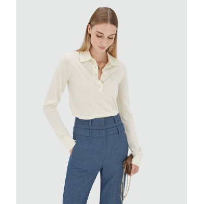 AUDREY slim fit trui met wol - light ecru
