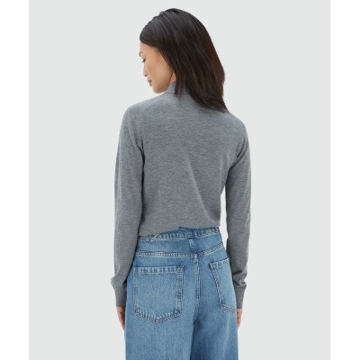 AUDREY slim fit trui met wol - mid grey melange