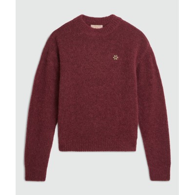 FRESIA oversized trui met merinowol - berry red melange