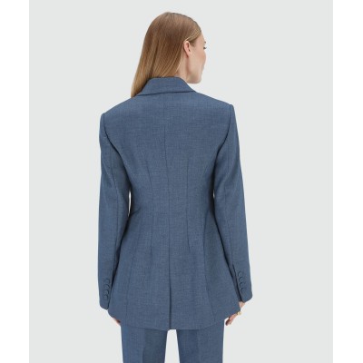 NILA fitted blazer - blue chambray