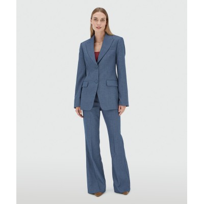 NILA fitted blazer - blue chambray