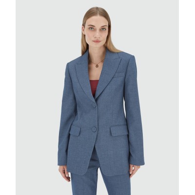 NILA fitted blazer - blue chambray