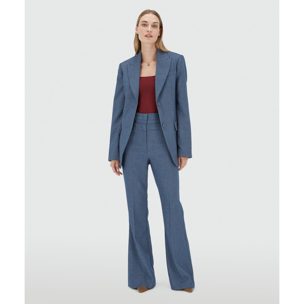NILA fitted blazer - blue chambray