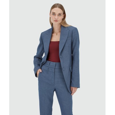 NILA fitted blazer - blue chambray