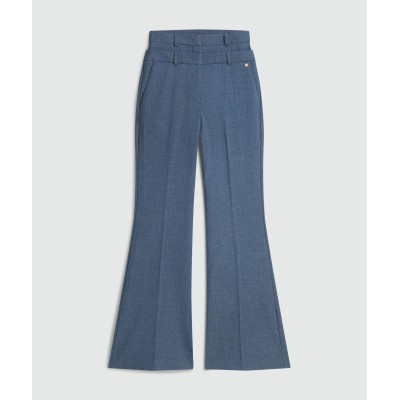 LIORA high waisted flared pantalon - blue chambray