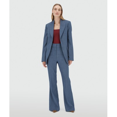 LIORA high waisted flared pantalon - blue chambray