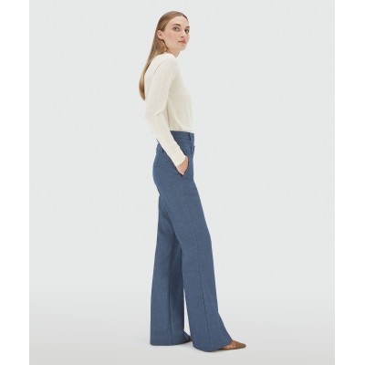 LIORA high waisted flared pantalon - blue chambray