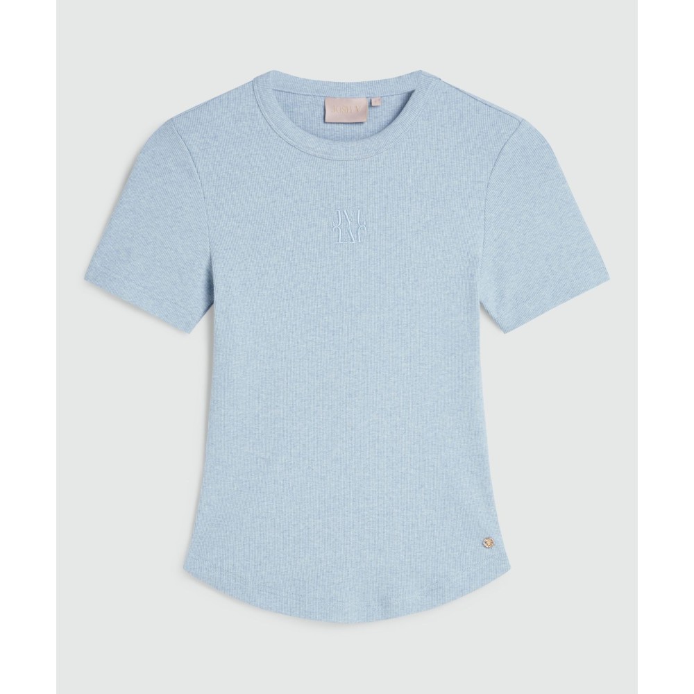 CODY fitted T-shirt with logo - powder blue melange