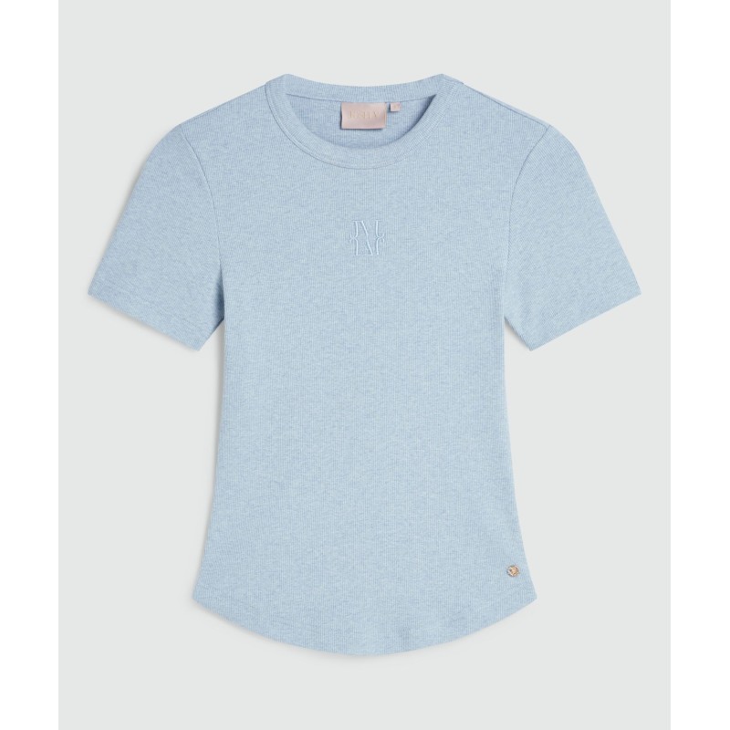 CODY fitted T-shirt with logo - powder blue melange