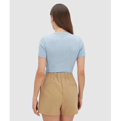 CODY fitted T-shirt with logo - powder blue melange