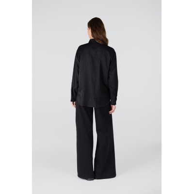 Ess blouse met rhinestones | Zwart