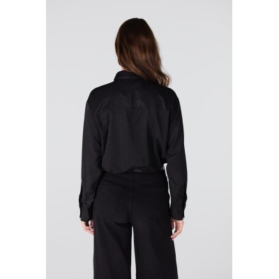 Ess blouse met rhinestones | Zwart