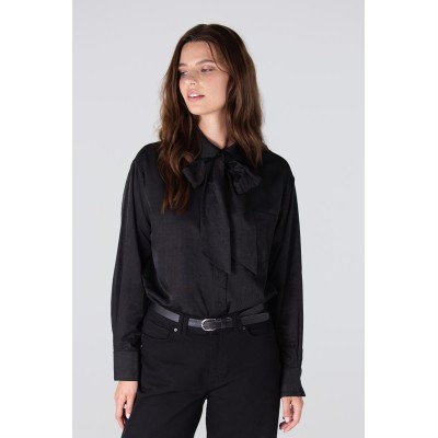 Ess blouse met rhinestones | Zwart