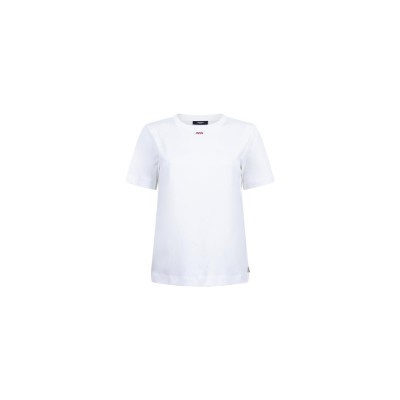 Jitte t-shirt met donkerrood logo | Wit