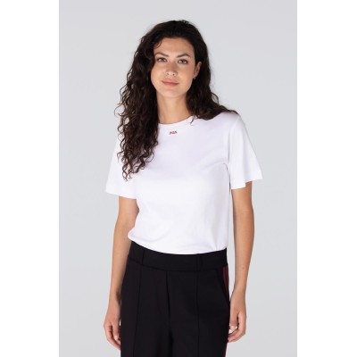 Jitte t-shirt met donkerrood logo | Wit