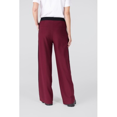 Joy pantalon met accentbiezen | Donkerrood