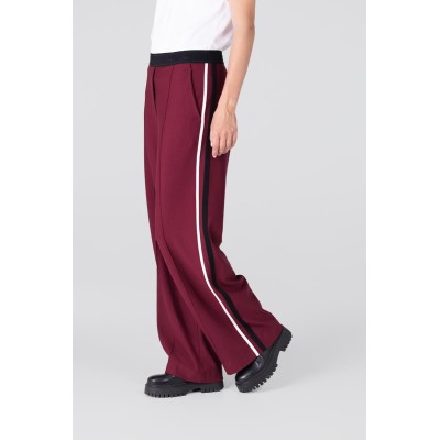 Joy pantalon met accentbiezen | Donkerrood