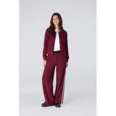 Joy pantalon met accentbiezen | Donkerrood