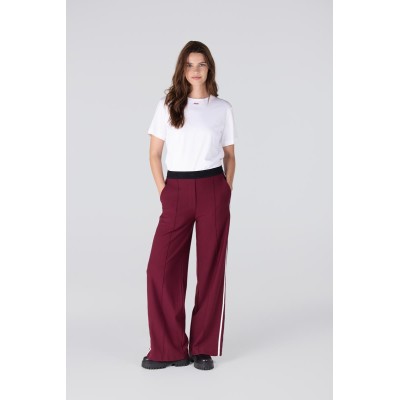 Joy pantalon met accentbiezen | Donkerrood