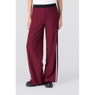 Joy pantalon met accentbiezen | Donkerrood