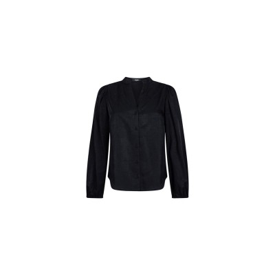 Effy v-hals blouse met rhinestones | Zwart
