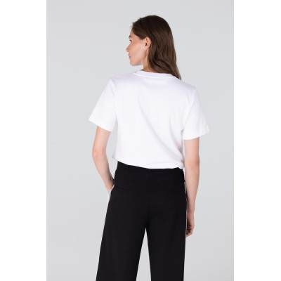 Jitte t-shirt met zwart logo | Wit