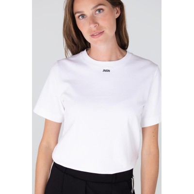 Jitte t-shirt met zwart logo | Wit