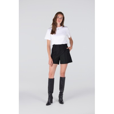 Jitte t-shirt met zwart logo | Wit