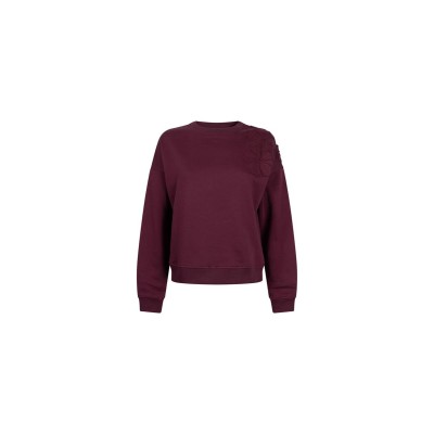 Gaby sweater met bloem detail | Donkerrood