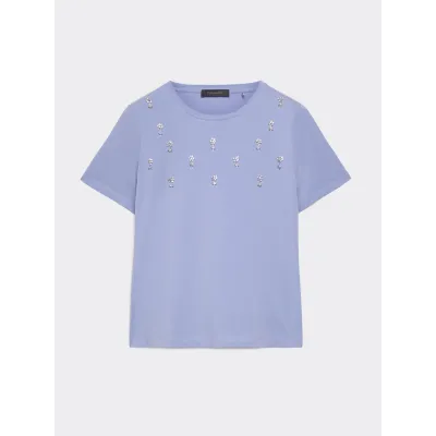 LAVENDEL T-SHIRT MET STRASS STEENTJES