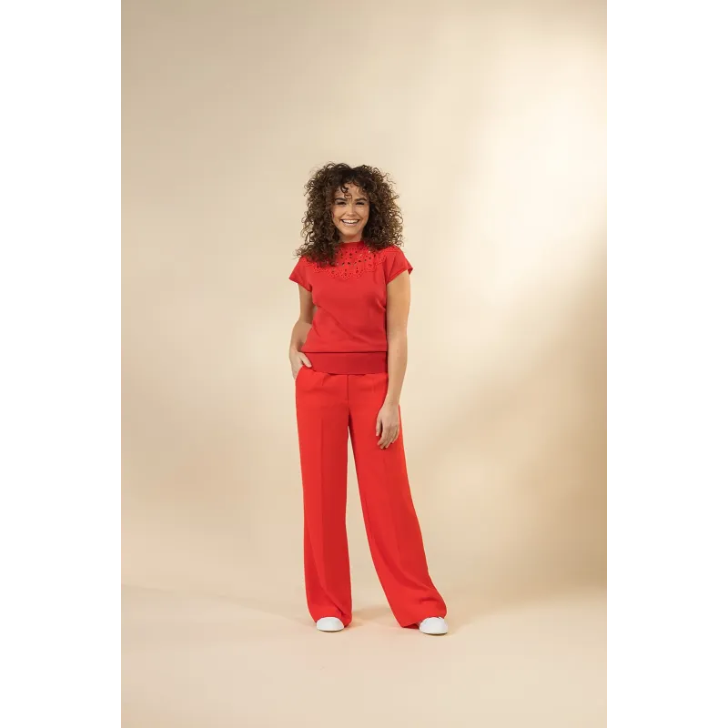 Rodi Rechte Pantalon - Rood | LabeL Dot