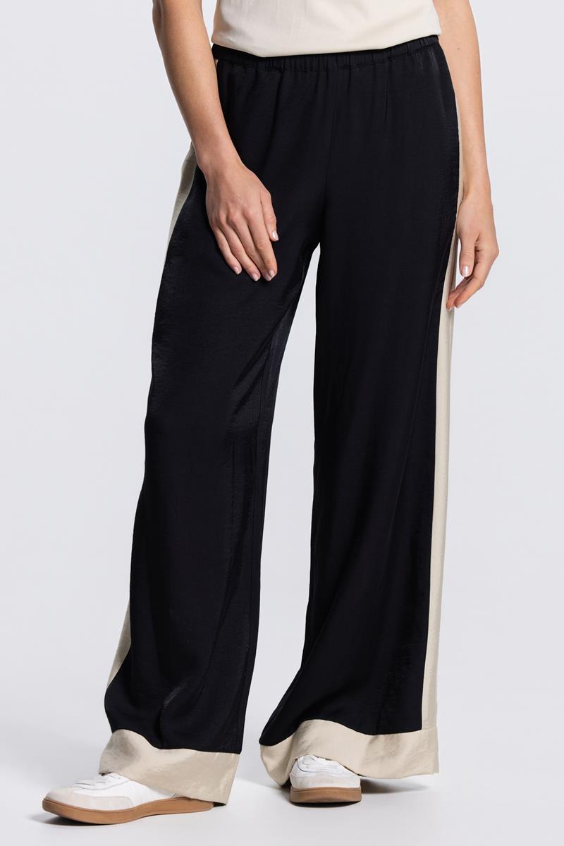 Olene wide leg broek in Zwart